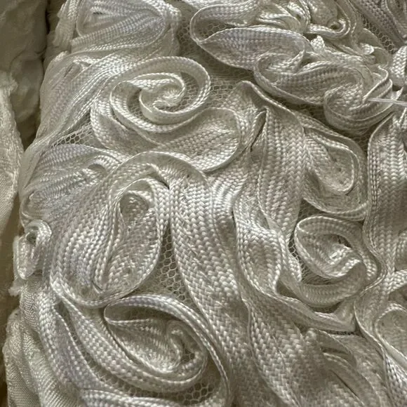 Vintage 90s Flirtation White Maxi Evening Dress Slit Off Shoulder Size Large